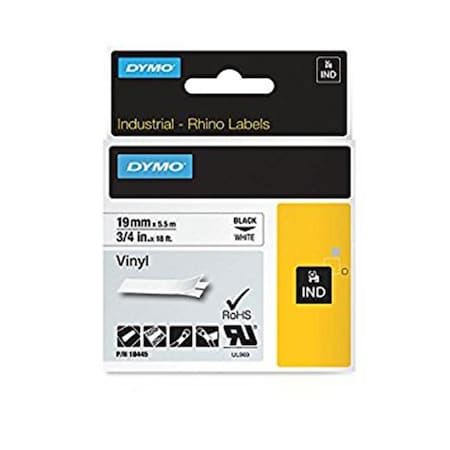 Dymo 0.75 In. Vinyl Tape Labels, White 784-18445